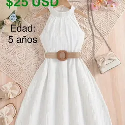 Vestido blanco con cinto