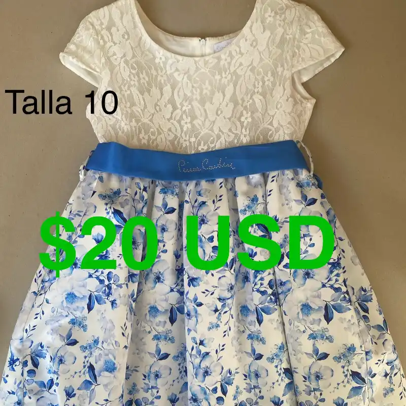 Vestido, blanco y azul