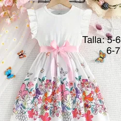 Vestido blanco y de flores