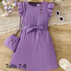 Vestido, morado con carterita