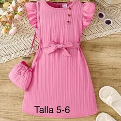 Vestido rosado con carterita