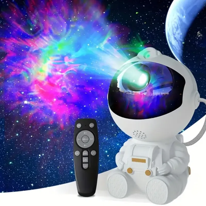 Proyector de estrellas y nebulosa en forma de astronauta 