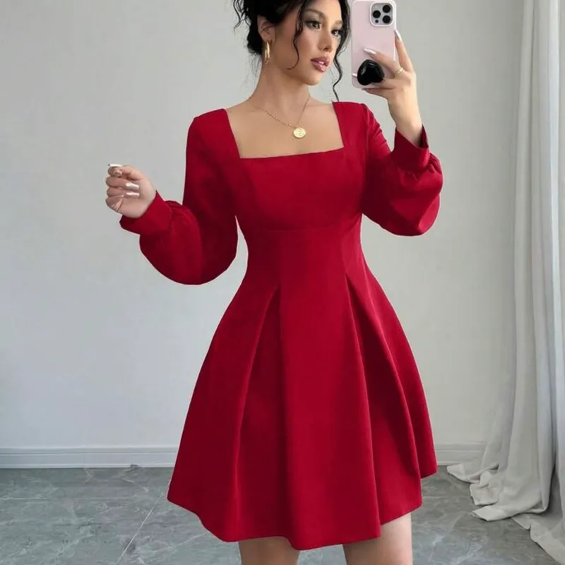 Vestido rojo mangas largas ❤️