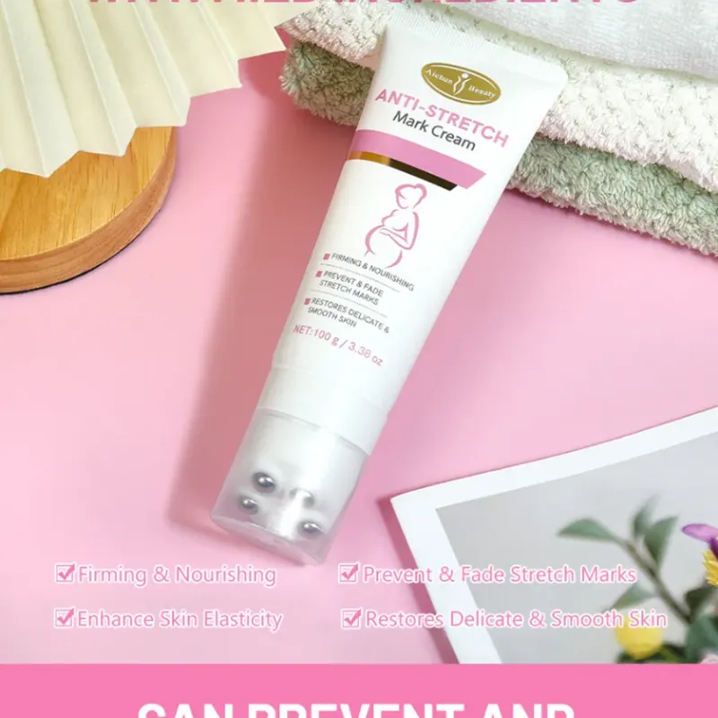 Aichun Beauty – Crema multiacción antiestrías con masajeador roller