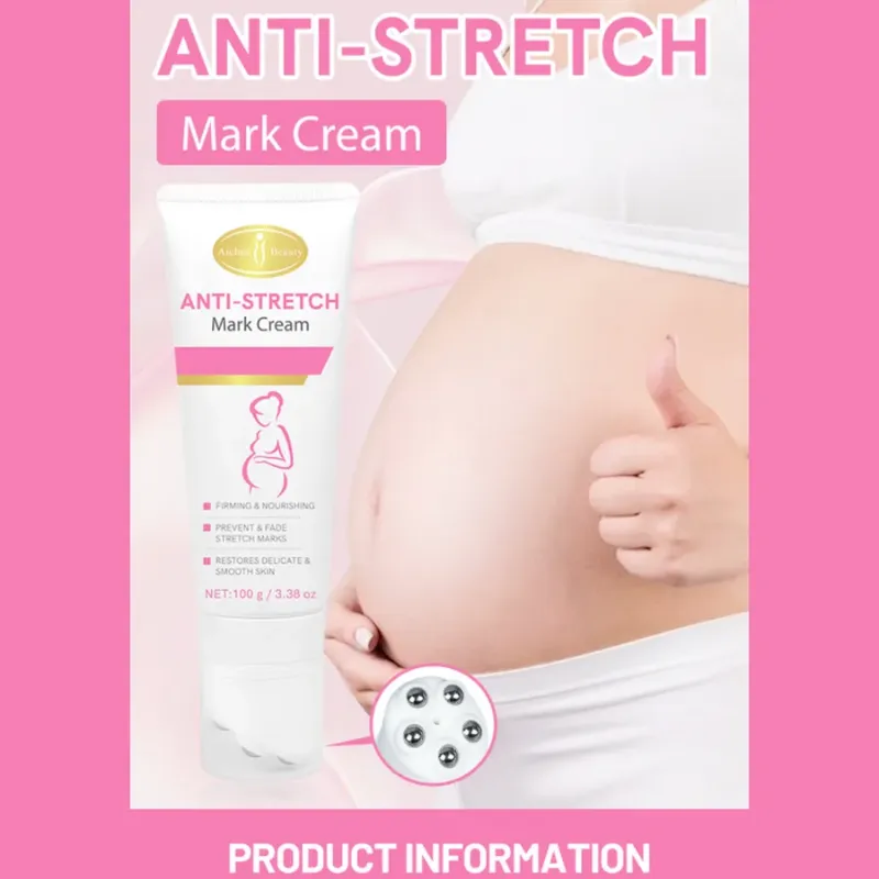 Aichun Beauty – Crema multiacción antiestrías con masajeador roller