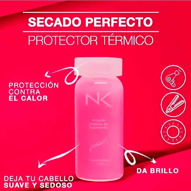 Ampolla de secado perfecto, protector térmico para el Cabello