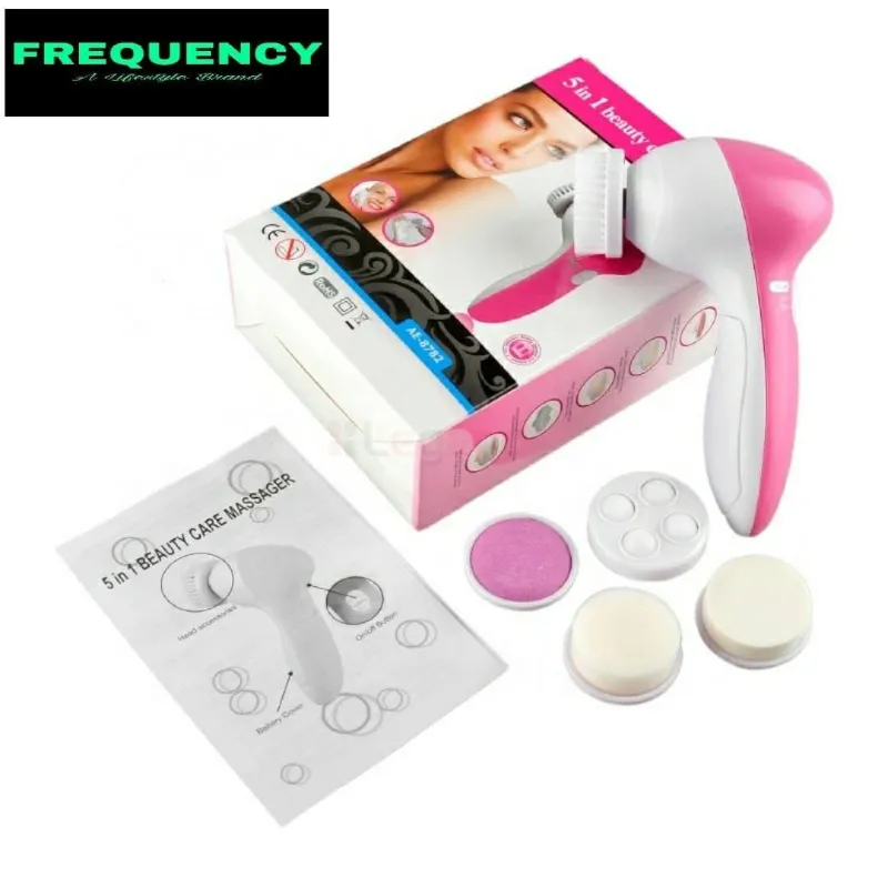 Cepillo de Limpieza Facial, Resistente al Agua, con 5 Cabezales, Cepillo Facial para Exfoliación, Masaje y Limpieza Profunda