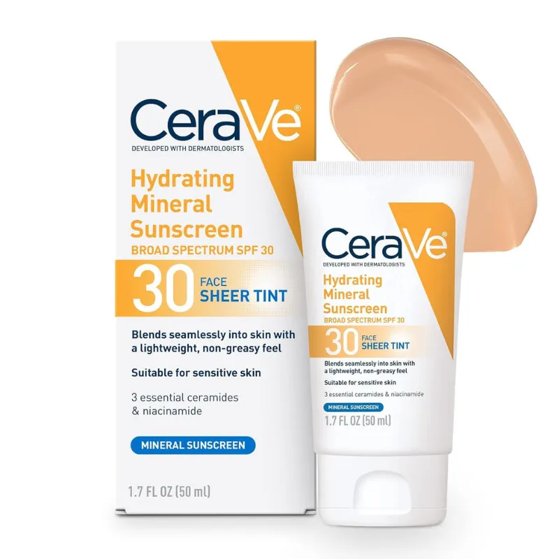 🌞 CeraVe Protector Solar Mineral Hidratante con Color – FPS 30 🌞