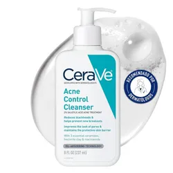 CeraVe Tratamiento para el acné de lavado facial | Limpiador de ácido salicílico al 2% con arcilla purificadora para piel grasa 