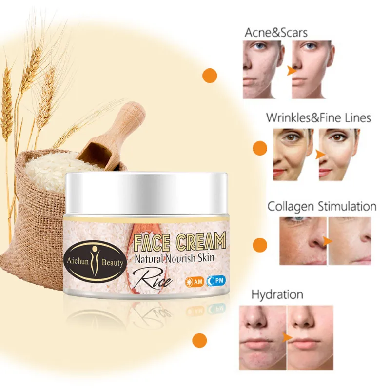 Crema Facial de Arroz,Blanqueador ,Hidratante  y Anti Envejecimiento 