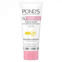 Crema  facial Pond's Clarant B3 con protección solar FPS 30. 