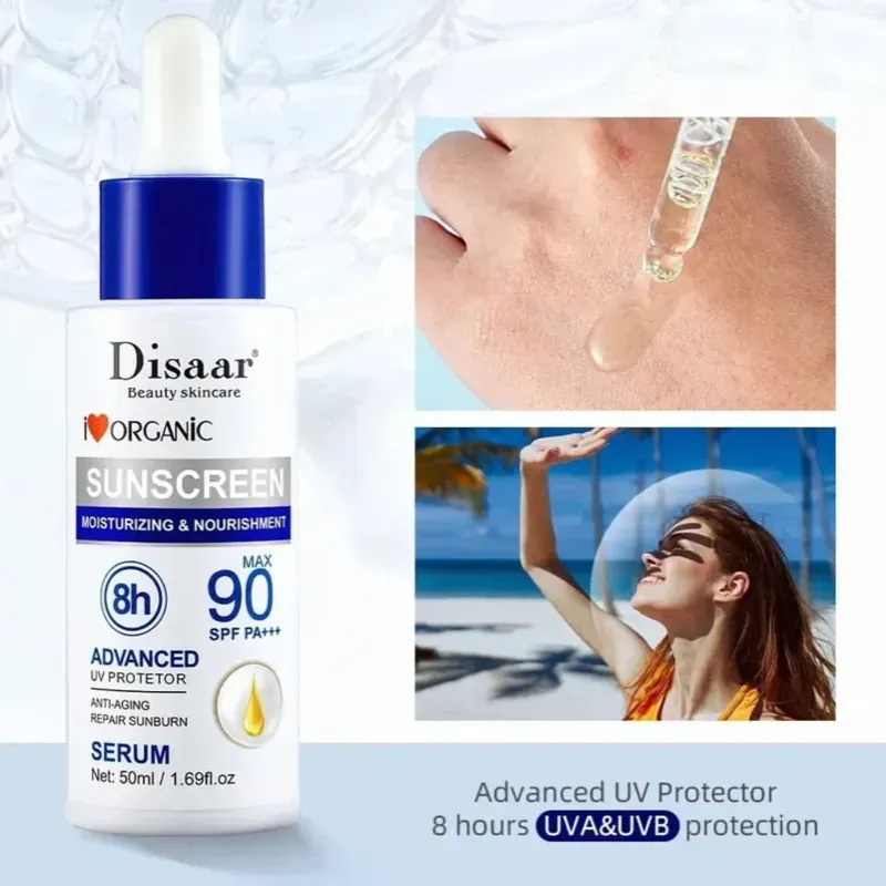 Disaar-Serum  de protección solar FPS 90, Protector UV de larga duración.(50ml)