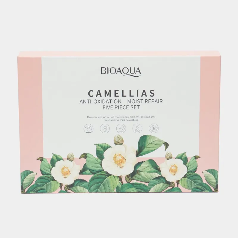 kit de cuidado facial de la marca Bioaqua, Camellias Anti-Oxidation 
