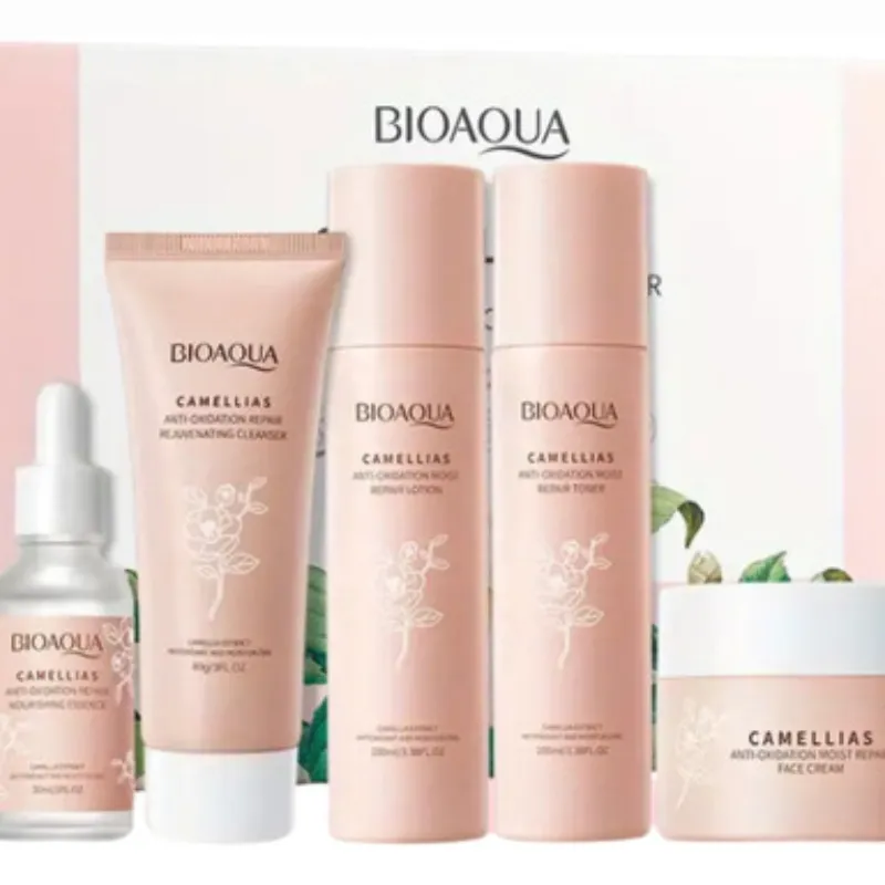 kit de cuidado facial de la marca Bioaqua, Camellias Anti-Oxidation 