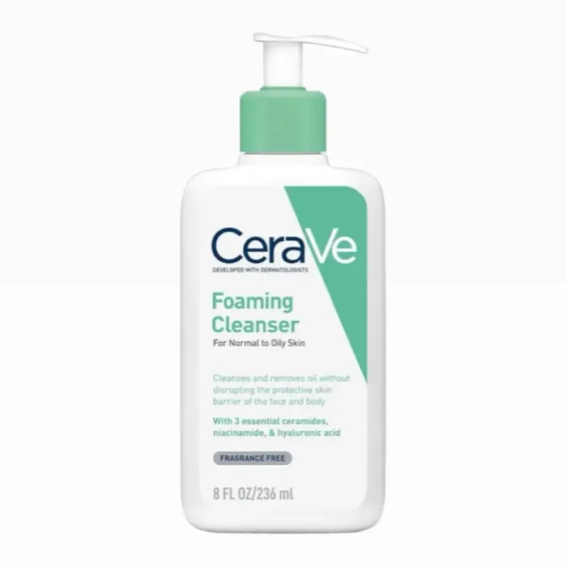 Limpiador Espumoso CeraVe Para Pieles Normales A Grasas | Fórmula Refrescante Y Que Controla La Grasa