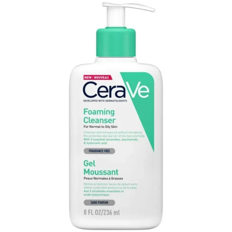 Limpiador Espumoso CeraVe Para Pieles Normales A Grasas | Fórmula Refrescante Y Que Controla La Grasa
