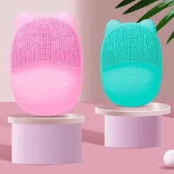 Limpiador facial de silicona eléctrico impermeable para el hogar Masaje ultrasónico Limpiador facial vibrante