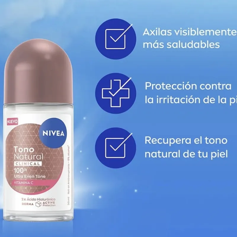 NIVEA ANTITRANSPIRANTE TONO NATURAL CLINICAL ROLL-ON 50ML