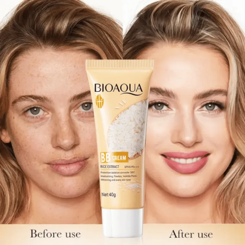 PROTECTOR SOLAR CON COLOR BB CREAM BIOAQUA Antiarrugas SPF 45+ Humecta y  Protege BLOQUEADOR SOLAR TONO NATURAL AYUDA A REDUCIR MANCHAS