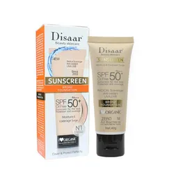 Disaar Protector solar con color FPS 50+. Antioxidante 40 g