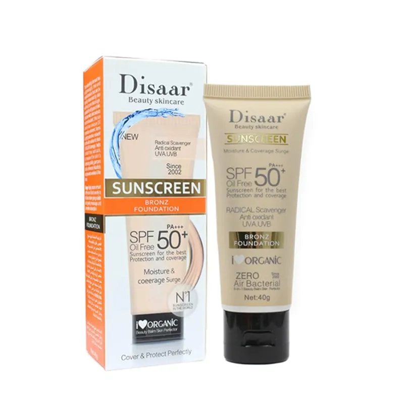 Disaar Protector solar con color FPS 50+. Antioxidante 40 g