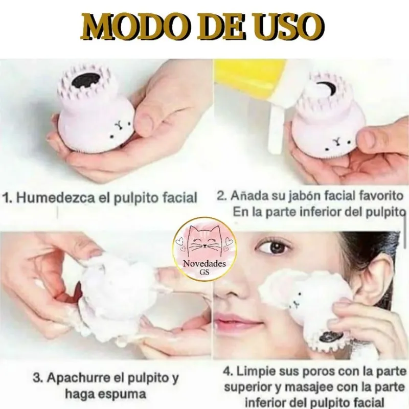 🫧Pulpito , cepillo de limpieza facial de silicona🫧