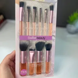 Set de 10 brochas de maquillaje