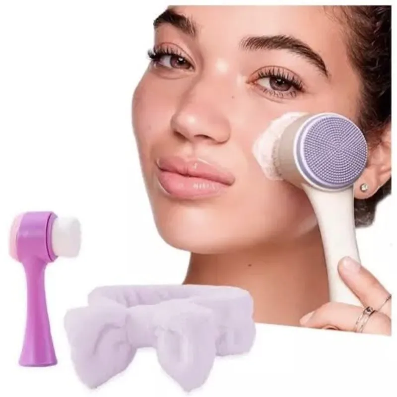 Set de Cepillo Facial y Cinta para Cabello 