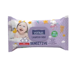 Toallitas Bebé Venus Sensitive Aloe Vera (72 U)