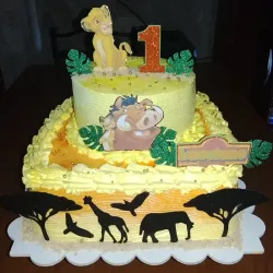 Cake de 2 pisos Cuadrada la base , 2do piso redondo