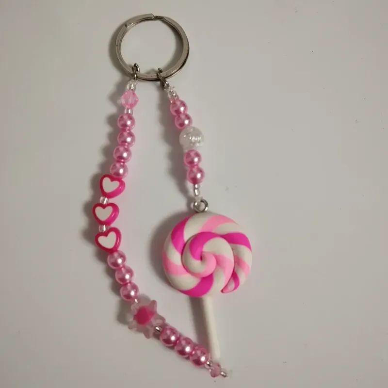 Llavero con temática rosa 🤍🌸🌷