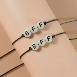 Pareja de pulseras para bets friends 🤍🖤