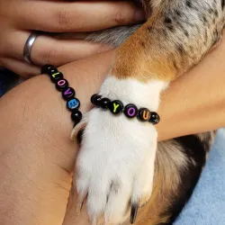 Pareja de pulseras 🐶🐕🌸