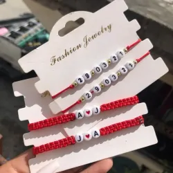 Parejas de pulseras con iniciales y fechas importantes ❤️🤍