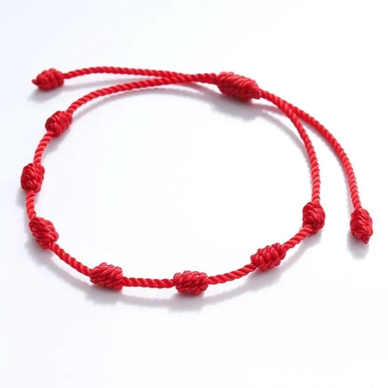 Pulsera roja de siete nudos 