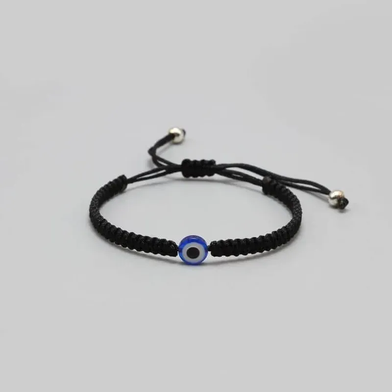 Pulsera tejida con ojo turco azul 💙