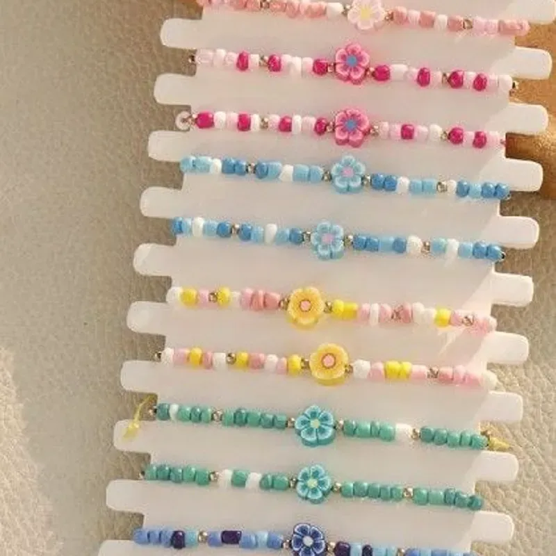 Pulseras de mostacillas con flores 💐🐝