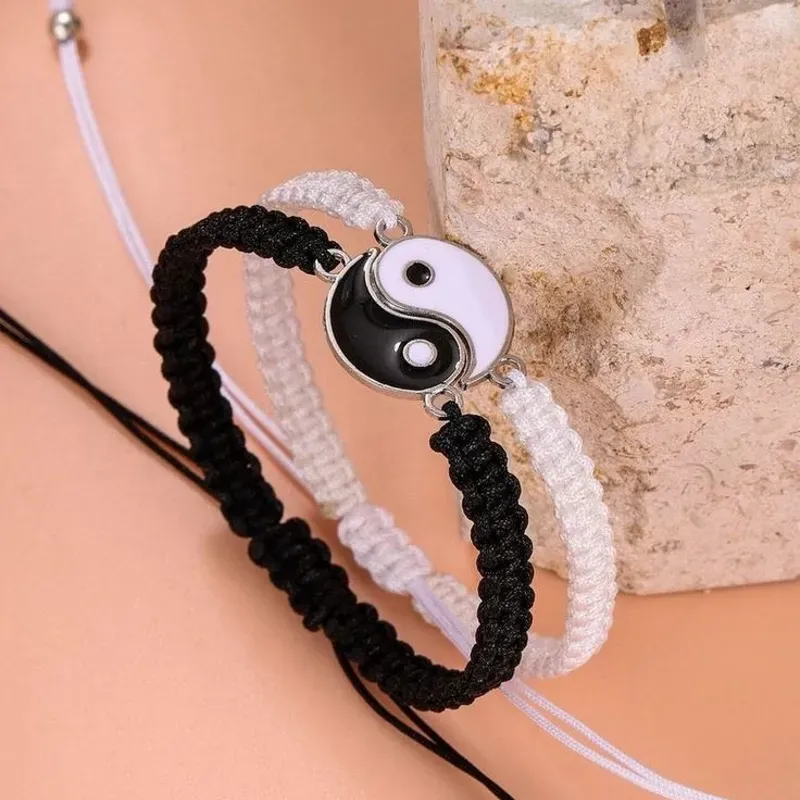 Pulseras de pareja Yin y Yang 🤍🖤🤍