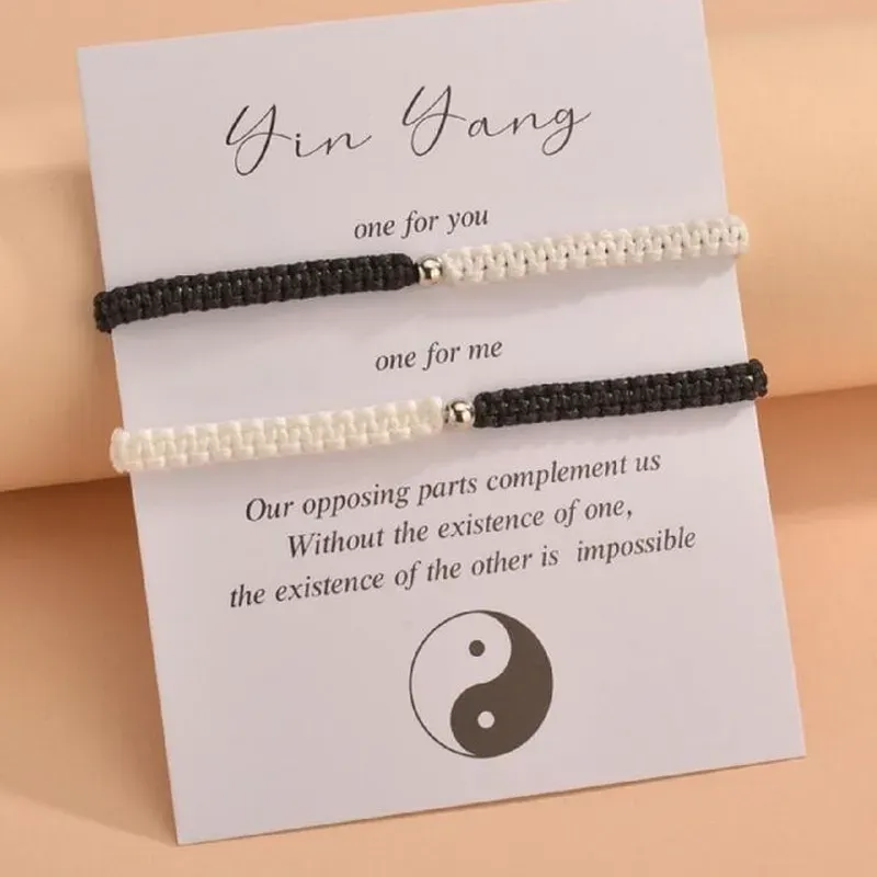 Pulseras para parejas Yin y Yang 🖤🤍 