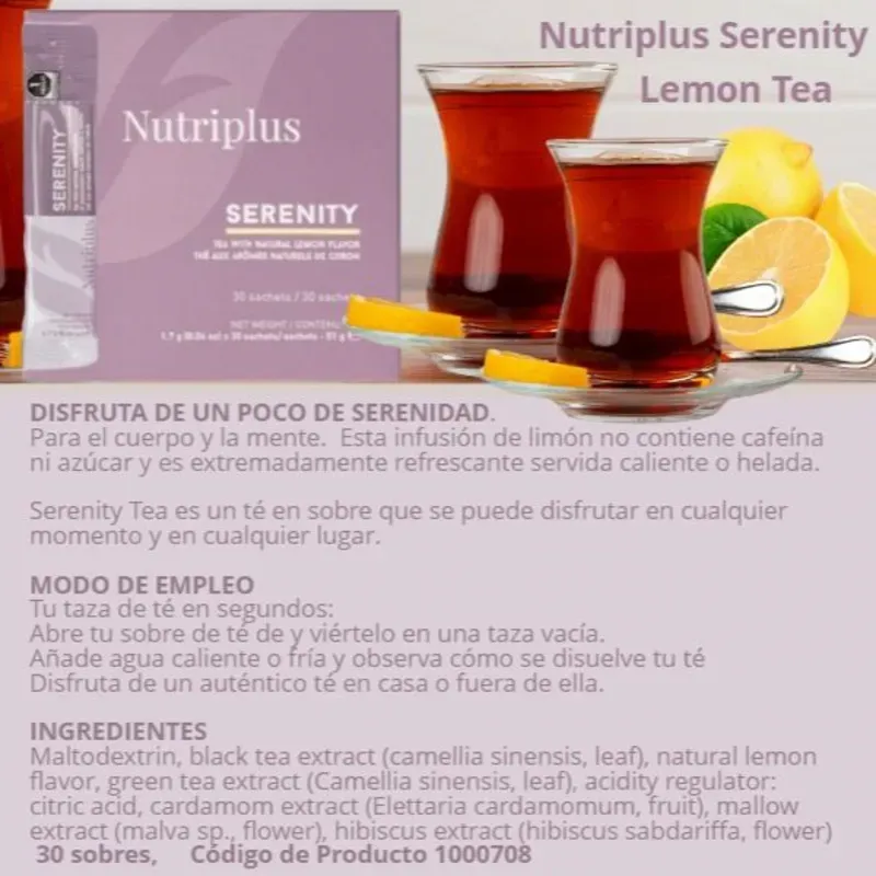 ​Té Serenity Limón Nutriplus 🍋