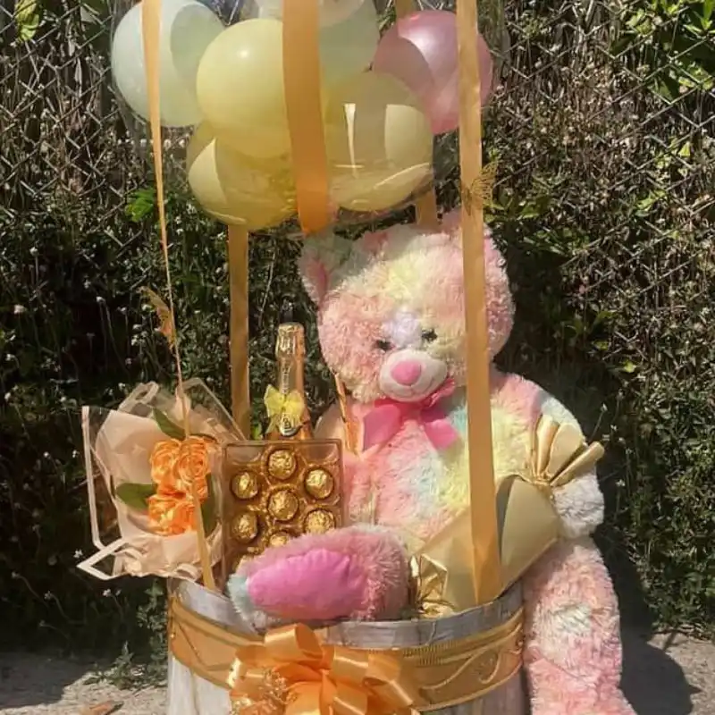 Cesta extragrande con oso extragrande