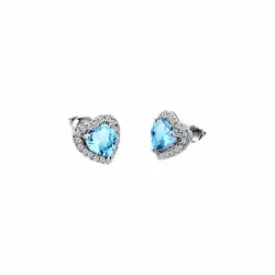 Aretes de Corazón Azul Aqua