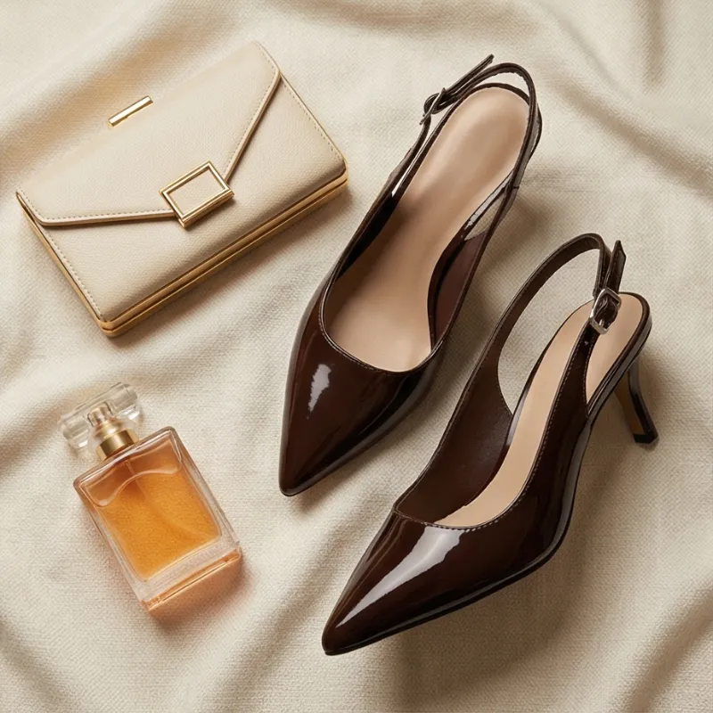 4. Chocolate Elegance Heels 🤎