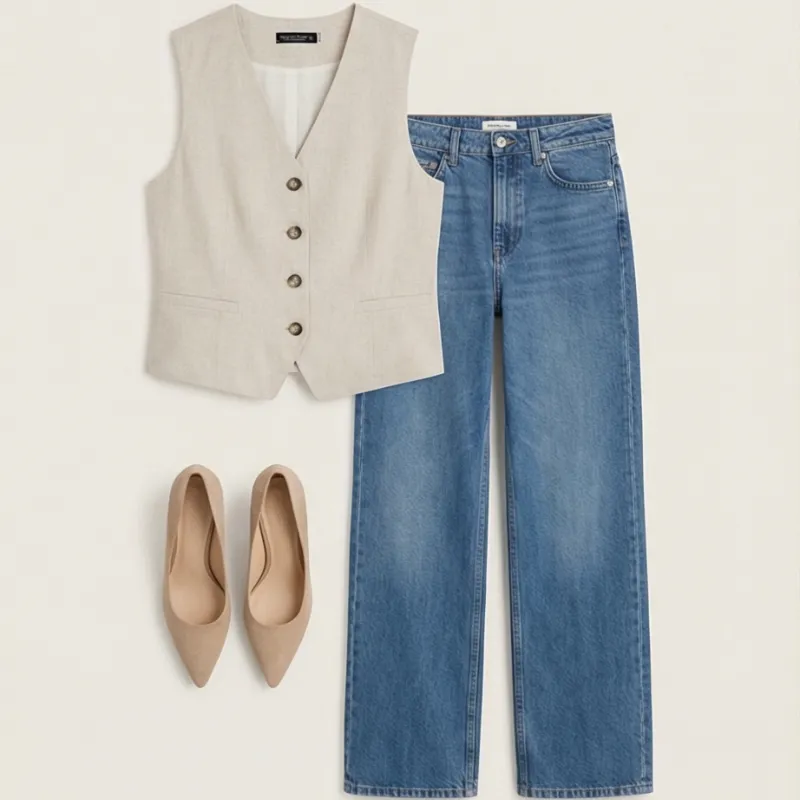 🤍 Beige Chic Vest