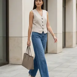 🤍 Beige Chic Vest