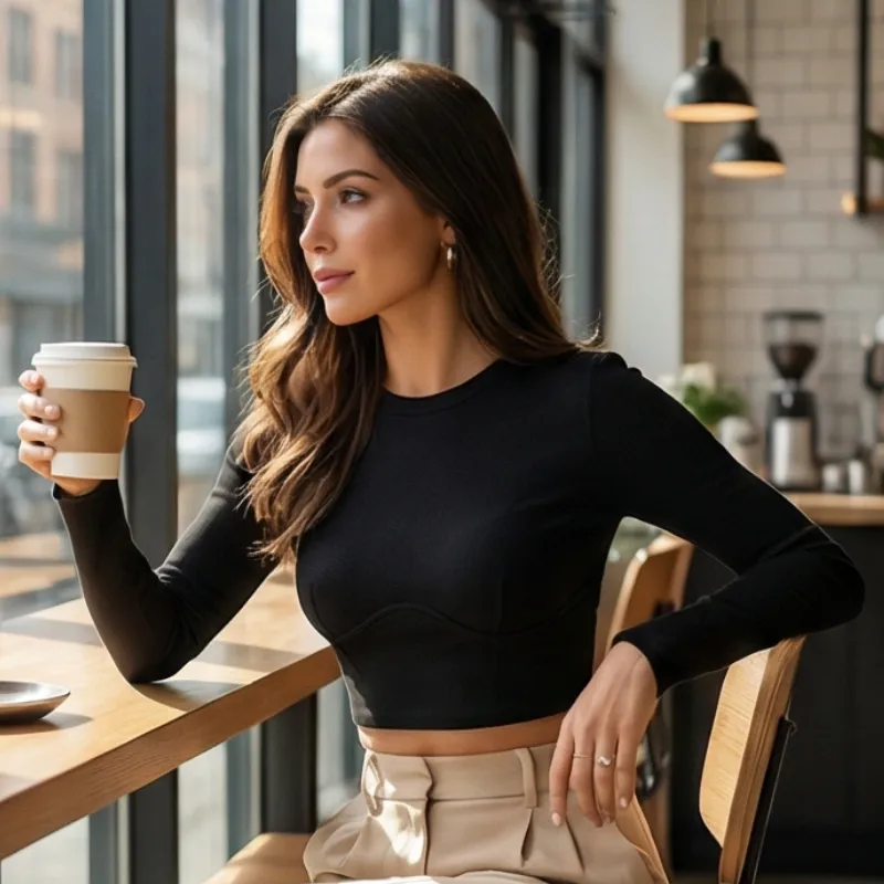 🖤 Black Crop Long Sleeve