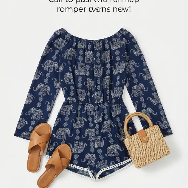 💙 Boho Blue Romper