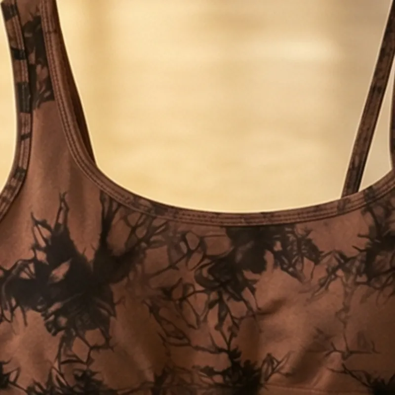 🤎 Brown Tie-Dye Sport Bra