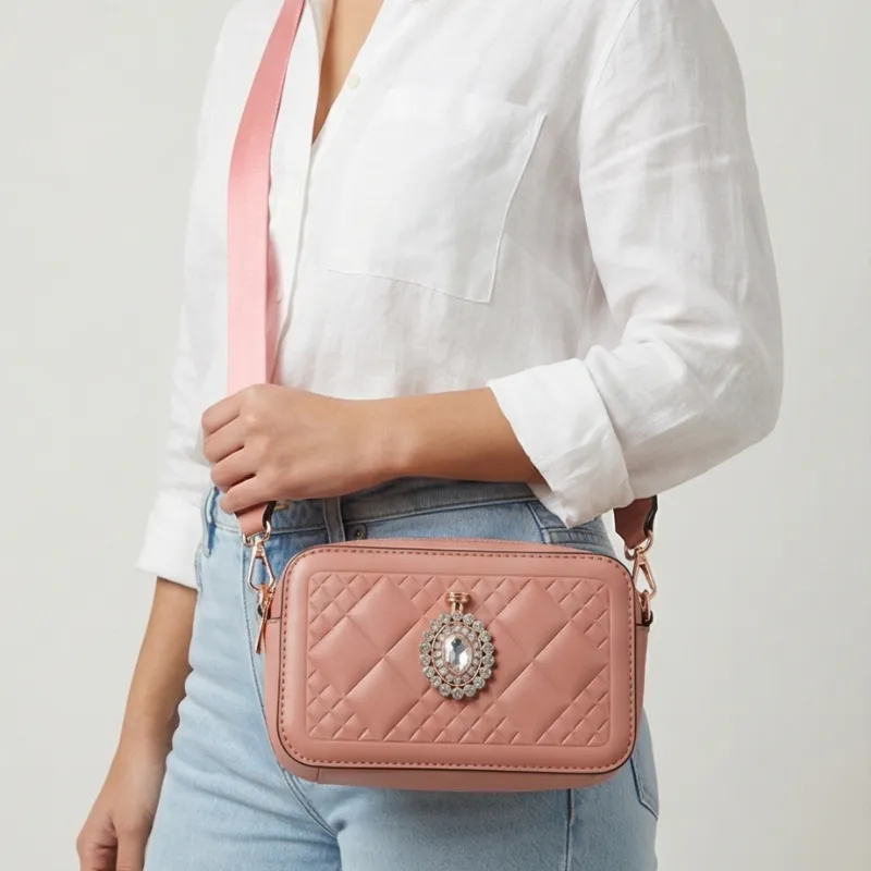 👜 CARTERA CROSSBODY – ROSA