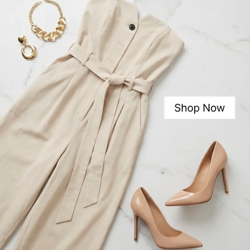 🤍 Cream Chic Jumpsuit